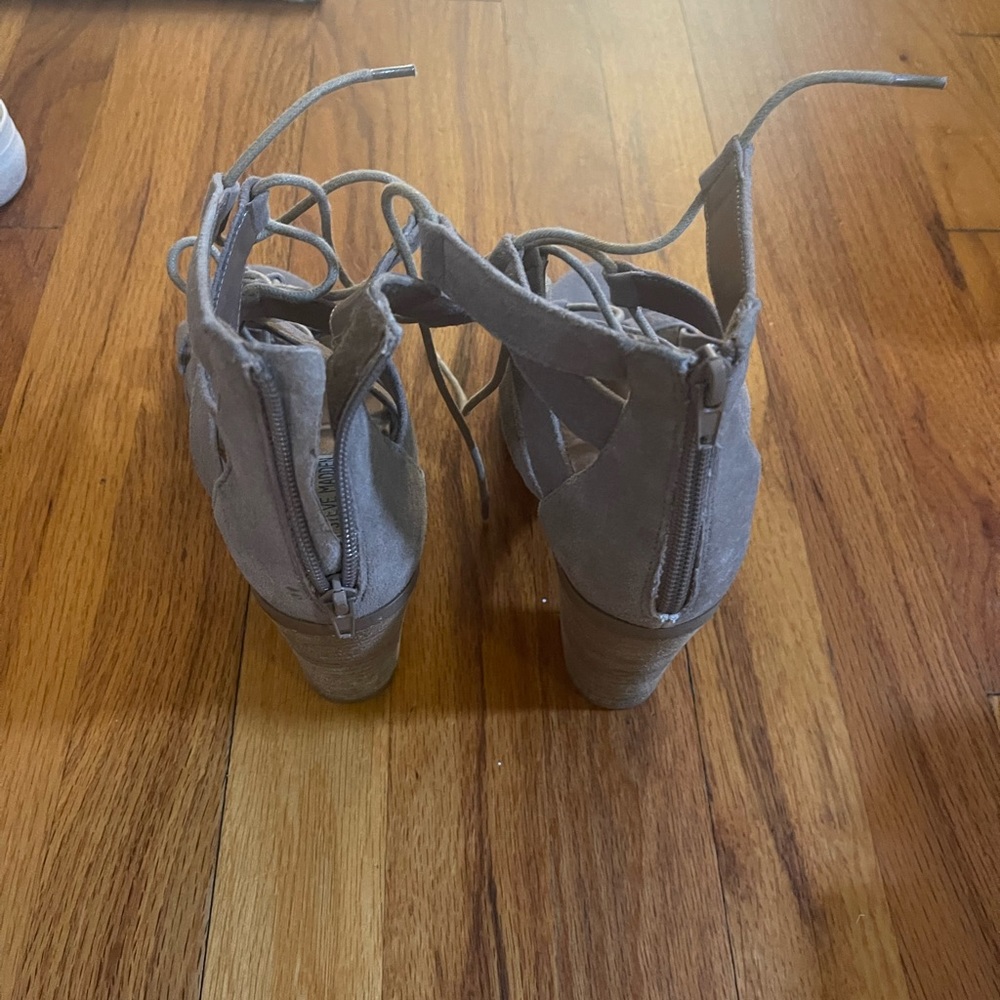 lace up, zippered heels